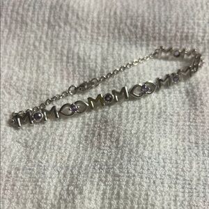 Silver and Amethyst MOM Bracelet‎